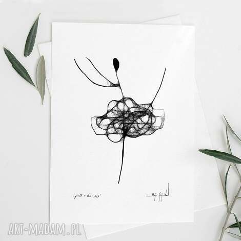 Autorska grafika nr 92 Maja Gajewska - czarno-biała dekoracja dla kobiety (A4)