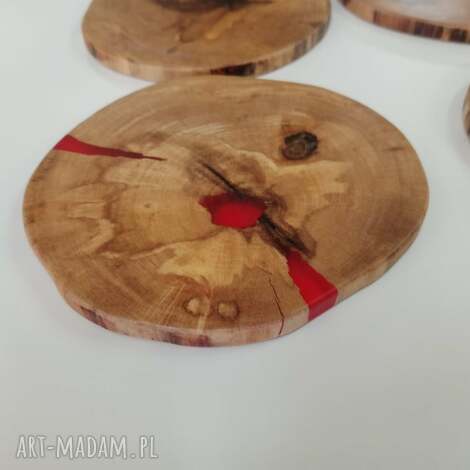 Podkładki pod kubki z żywicy epoksydowej - lakierowane premium, 6 szt. ~12 cm