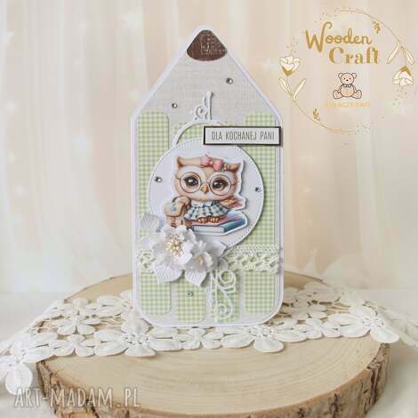 Kartka kredka na Zakończenie Roku Szkolnego dla nauczyciela - ręcznie robiona scrapbooking z personalizacją