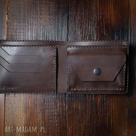 Składany portfel skórzany Wild Leather z kieszonką na monety