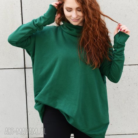 bluza luźna wygodna z kieszenami, plus size, duże rozmiary dzianina