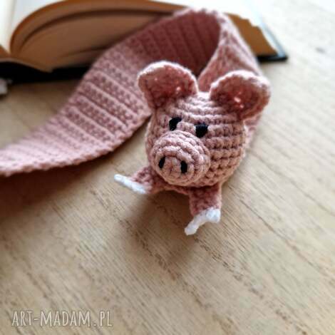 zakładka do książki handmade - świnka, pig lovers, dzień nauczyciela, prezent
