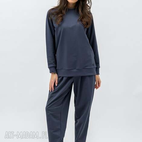Komplet dresowy damski ADALET grafit - bluza raglan Basic i spodnie boho