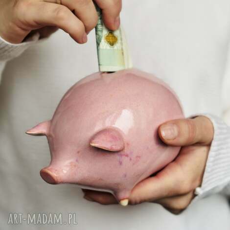 świnka skarbonka różowa ceramiczna, świnka, skarbonka