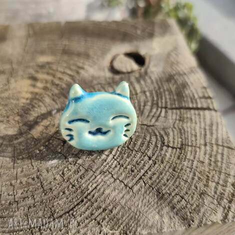 Pierścionek ceramiczny na stali nierdzewnej - regulowany handmade