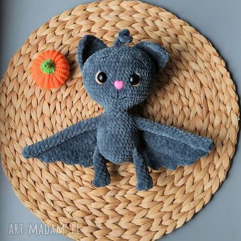 Szydełkowy nietoperz - przytulanka na Halloween dla dzieci 3+ (ok. 25 cm) - handmade