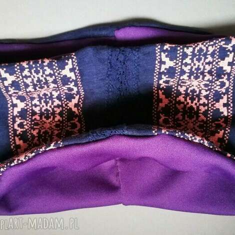 opaska damska dzianina bawełna joga m1, etno, boho, folk, kolorowe haft