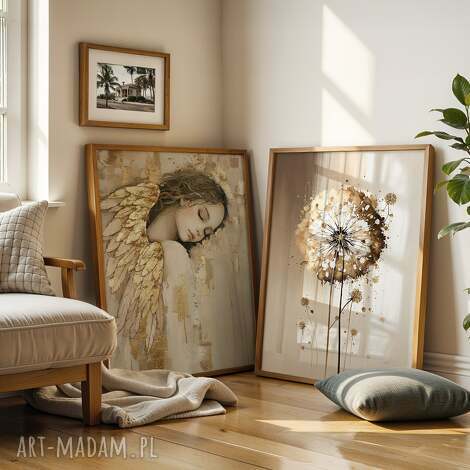 zestaw plakatów 2x 50x70 cm anioł i dmuchawiec set236 plakaty