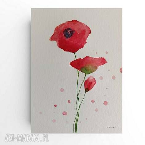 Maki - akwarela 32/24 cm z papieru 425 g/m2 - sygnowana, bez oprawy