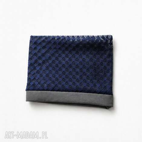 Granatowa opaska na głowę 54-55 cm - ręcznie wykonana