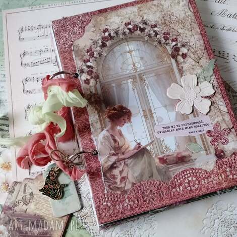 romantyczny pamiętnik/ sekretnik 🌹 w stylu vintage, pamiętnik kot dla niej