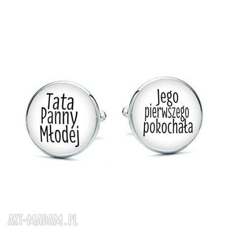 Spinki do mankietów Tata Panny Młodej - ślubna pamiątka handmade