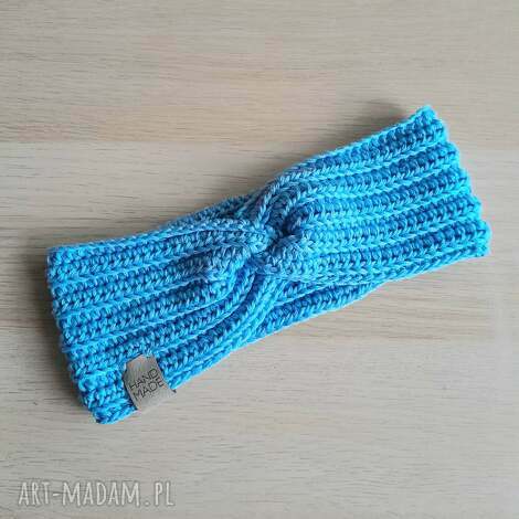 Ciepła opaska na szydełku handmade - miękka i rozciągliwa