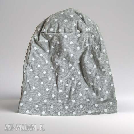 czapka damska wiosenna w grochy podszewce,rozmiar uniwersalny,dobra na codzienne