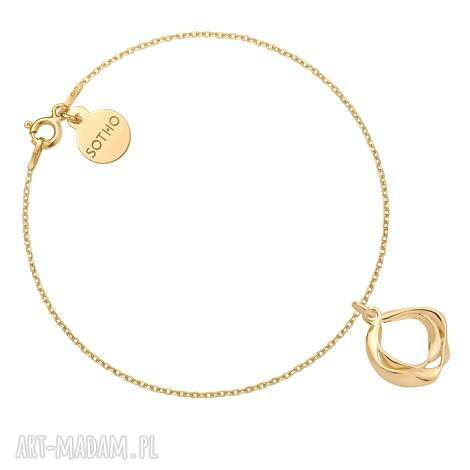 Złota bransoletka z ozdobną zawieszką - pozłacana srebro 925 (24k)