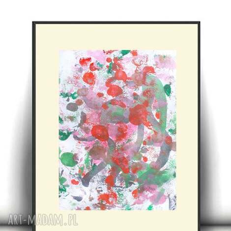 Abstrakcyjny rysunek 30x40 - nowoczesna boho grafika do salonu i sypialni (lekko metaliczny)