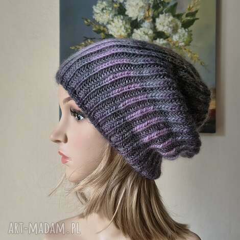 buenaartis ręcznie na drutach - zimowa lawenda miła, ciepła, delikatnie