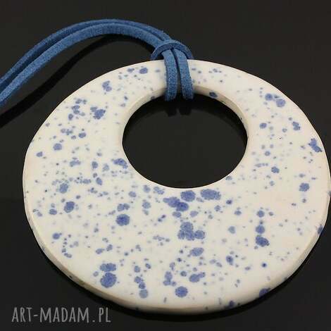 van boo w niebieskie plamki, wisior, ceramik, hand, handmade
