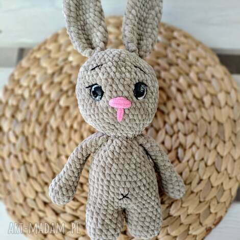 szydełkowy królik, króliczek, maskotka handmade przytulanka