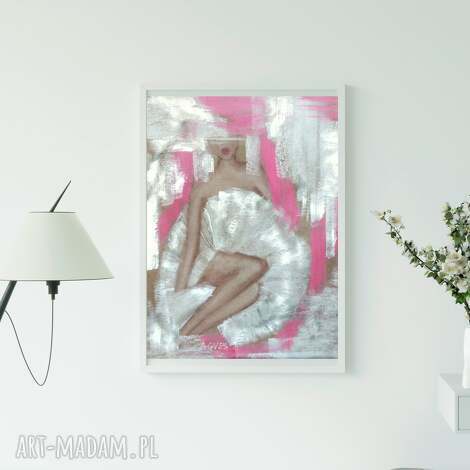 Reprodukcja obrazu „Balerina 1” 40x60 - różowa baletnica do salonu