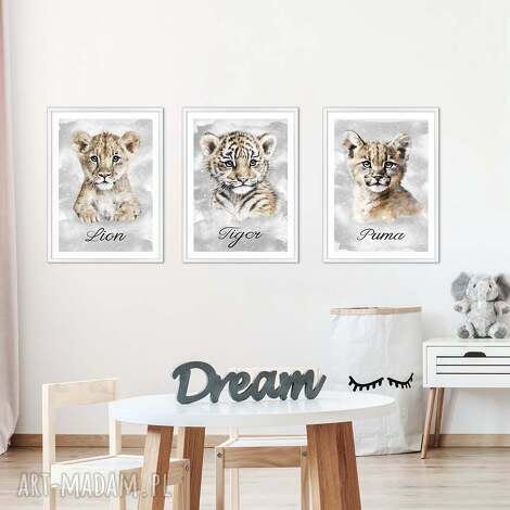 Zestaw plakatów dziecięce safari 30x40 cm (3 szt.)
