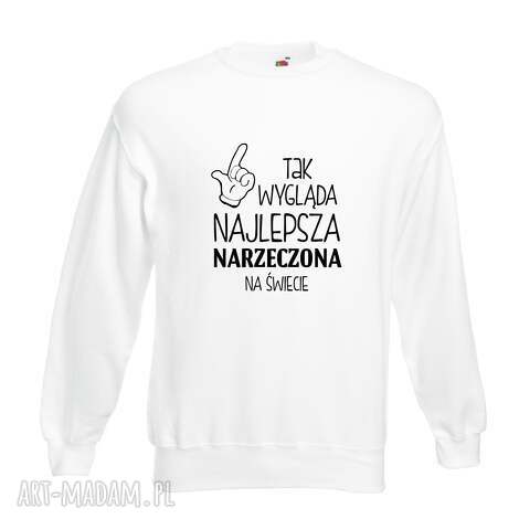 Ręcznie robiona bluza z nadrukiem dla narzeczonej i żony - prezent na urodziny i święta (art-Madam.pl)