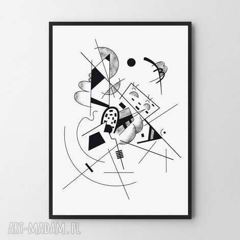 plakat obraz black kandinsky A2 - 42x59 4cm, prezent, grafika