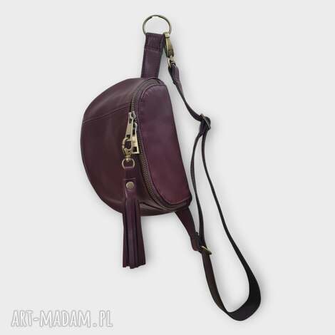 bordowa nerka skórzana upolka fit, burgundowa, belt bag