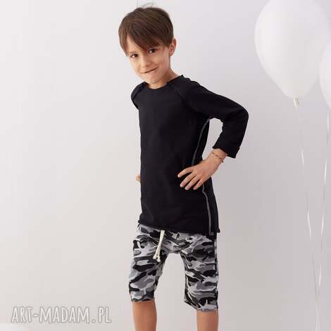 Czarna bluza dziecięca raglan z bawełny - surowo wykończona Cudi KIDS