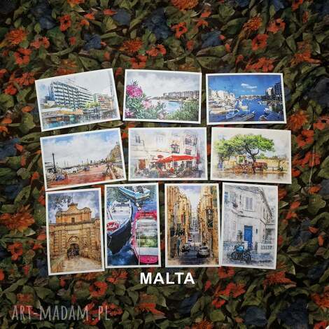 Malta w akwareli - zestaw 10 grafik 15x23 cm. Autorska grafika na prezent art-Madam.pl