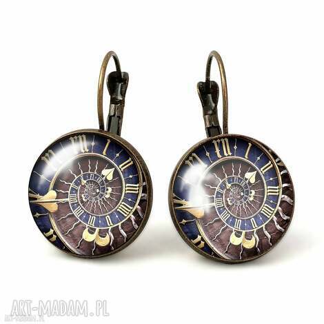 Steampunk duże kolczyki wiszące zegarowe - powiększające szkła