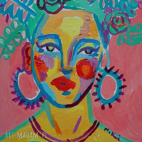 Obraz olejny Portret kobiecy 21 x 29 cm - sygnowany, edycja limitowana