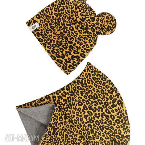 Zestaw czapka i komin BEAR II - handmade na chłodne dni