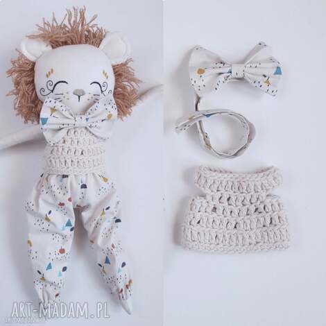Lalka Lew Miecio 33 cm - przytulanka zoo eko handmade