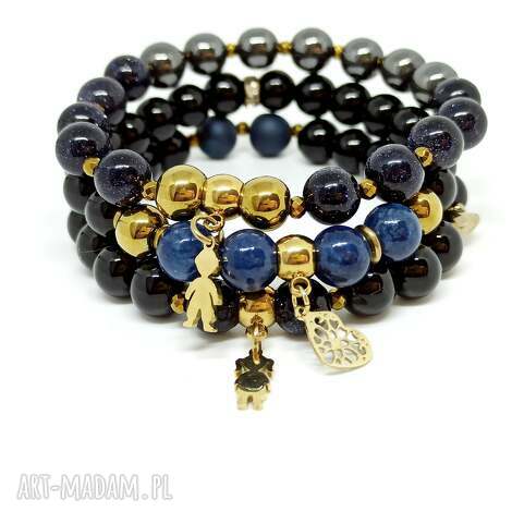 Komplet bransoletek Boy & Girl z kamieni naturalnych - glamour