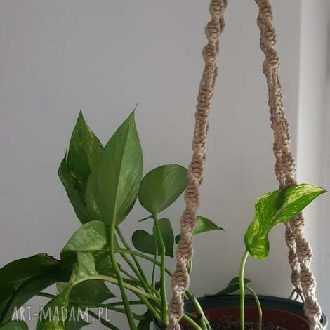 Kwietnik Boho Cappuccino z Makramy - Handmade - art-Madam.pl