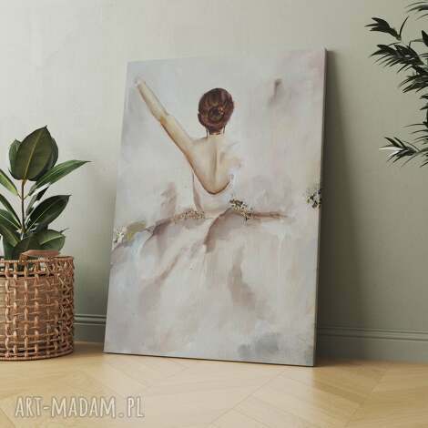 balerina, ręcznie malowany obrazek olejny 40x50cm do pokoju dziewczynki