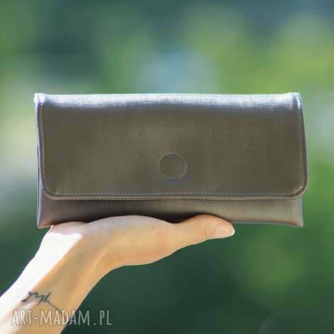 metaliczny portfel z ekoskóry, portmonetka wegański torebki prezent