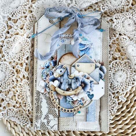 Album na zdjęcia dla chłopca - pierwszy rok życia handmade scrapbooking