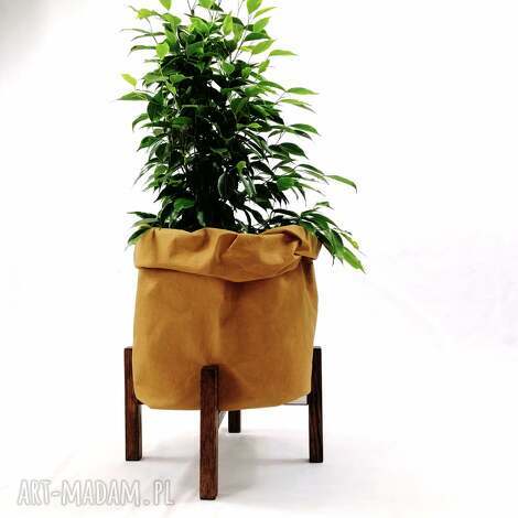 Kwietnik dębowy natural do donic max 35 cm - stojak na kwiaty h20 (handmade)