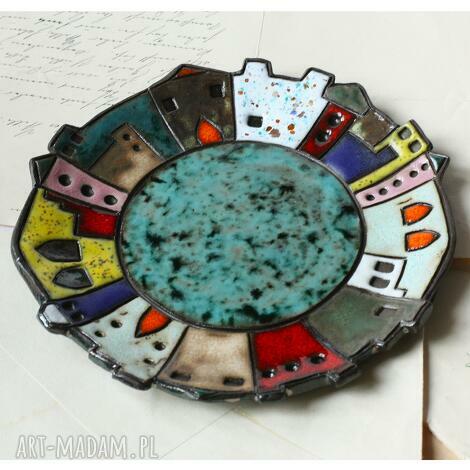 Talerzyk ceramiczny „Wspomnienie Wenecji” - pod świeczkę i biżuterię, 16 cm handmade