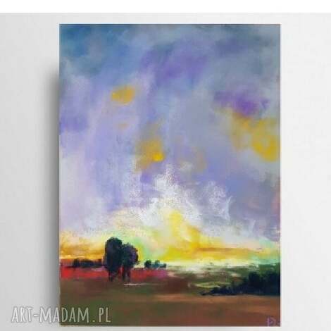 Pejzaż akwarelowy 18x24 cm - suche pastele Pastelmat