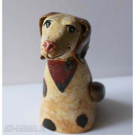 Pies Łatka - ceramiczna figurka handmade do domu i na prezent