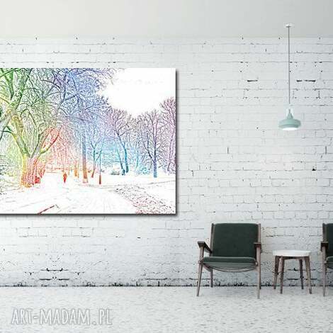 Obraz Alejka 2 120x70 cm na płótnie Canvas - kolorowy park - art-Madam.pl