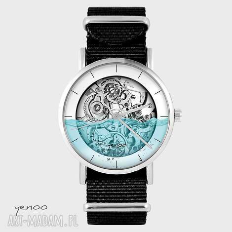 Zegarek Steampunk Wodny Czarny NATO - Miyota, ręczne wykonanie