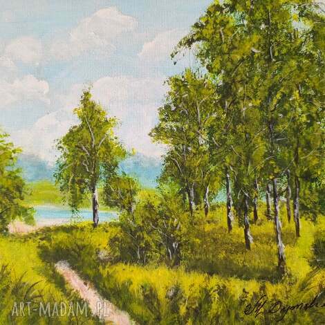 Obraz akrylowy „Brzozowa polana” 24x30 cm ręcznie malowany – art-Madam.pl