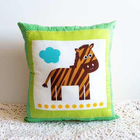 poduszka dla przedszkolaka - zebra, pokój chłopca, dla synka, wnuczka