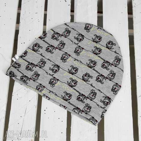 czapka sowy jesień szkoła, chłopiec dziewczynka