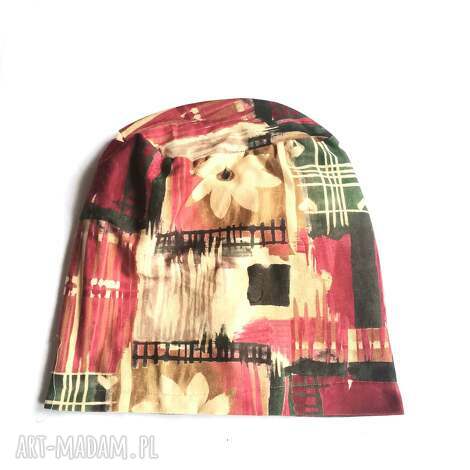 czapka dzianinowa wzorzysta,na podszewce, dobra na codzienne noszenie, lekko rozviagkiwa