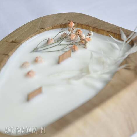 Świeca sojowa matcha & bergamotka w drewnie orzecha - handmade